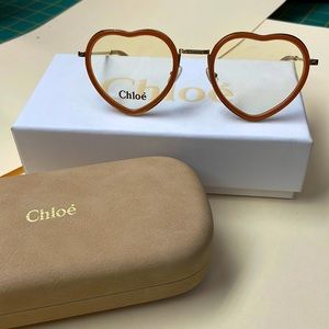 Chloe Heart Shaped Frames ce 2151 Caramel with Gold Hardware Brand new!! 😍